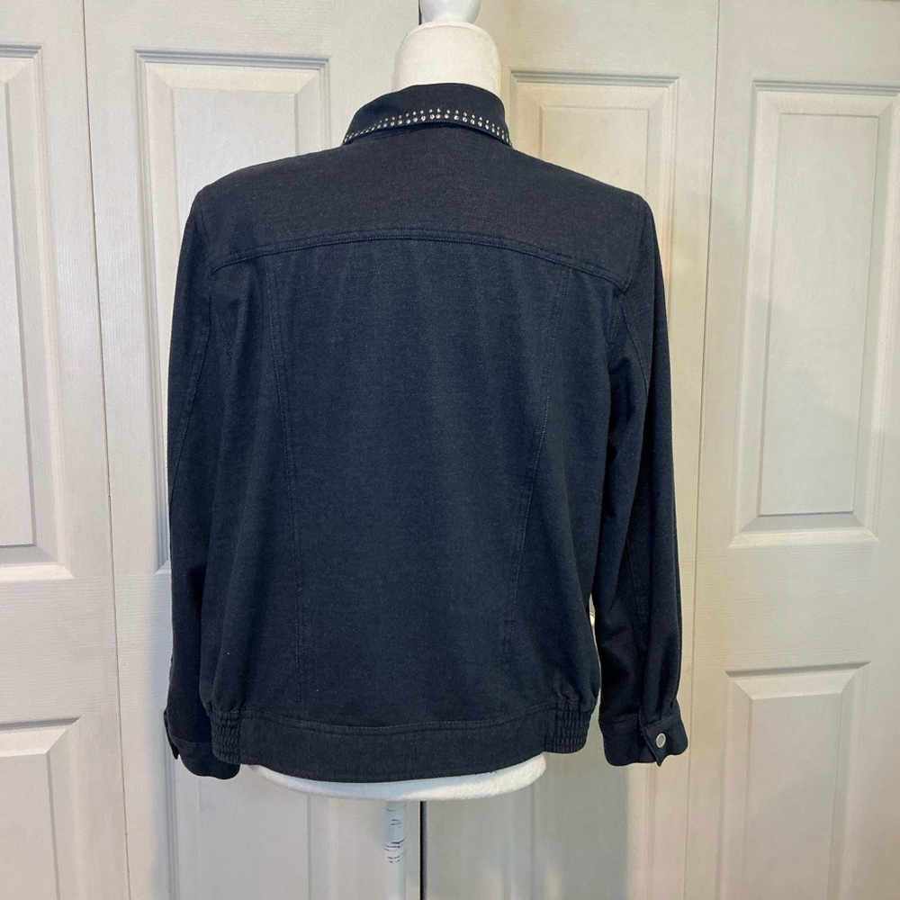 🌹🌹🌹 Alfred Dunner Blue Cotton Jacket - 14 P - Picture 4 of 6